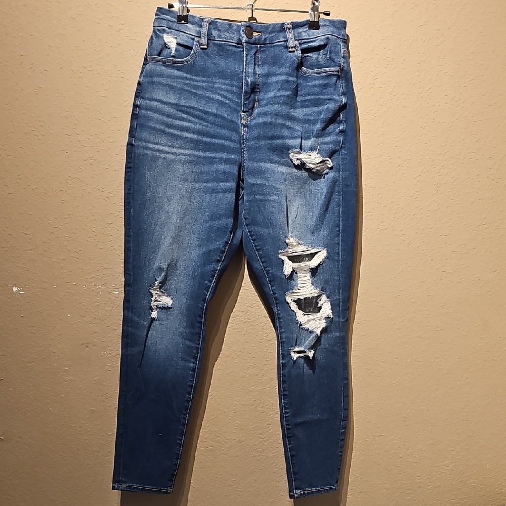 American Eagle Outfitters Distressed Curvy High Rise Jeggings Size 10 Short
